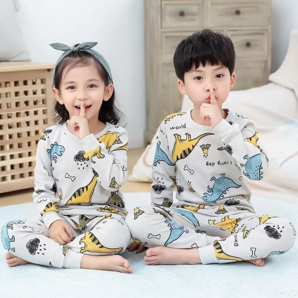 

Kids Boys Sleepwear Winter Long Sleeves Children Pajamas Cotton Sleep Suit Girls Nigthwear Baby Pyjamas Kids Teenage Clothes Set