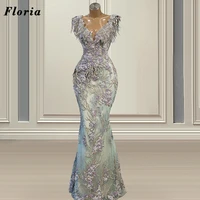 plus size feathers evening dresses gowns 2021 saudi arabia long prom dress robes de soiree beaded party night gowns for weddings