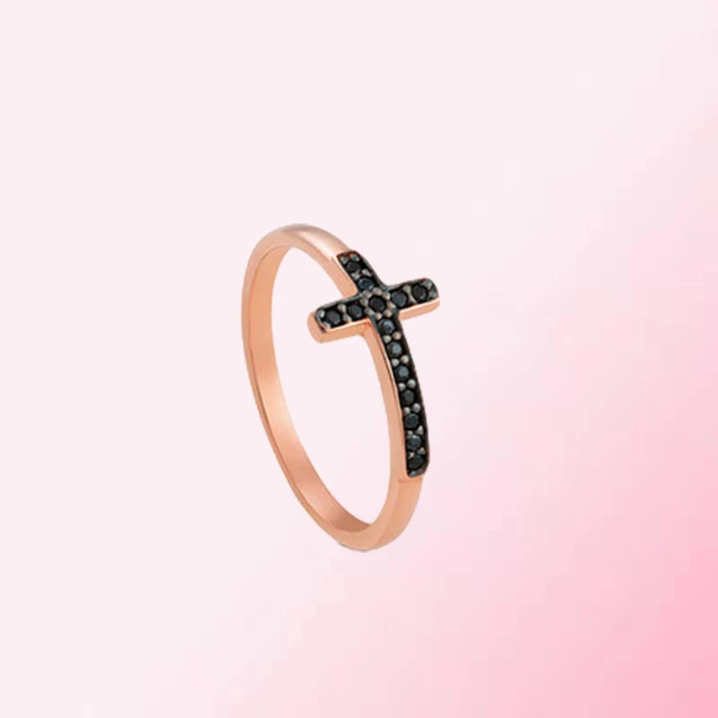 

1:1 Make 925 Sterling Silver Custom Black Cross Mysterious Exquisite Ring