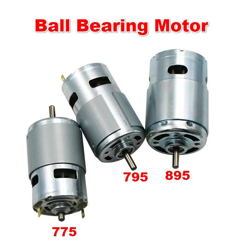 DC12V мотор 775/795/895 двойной шариковый подшипник 6000-12000RPM Высокий крутящий момент