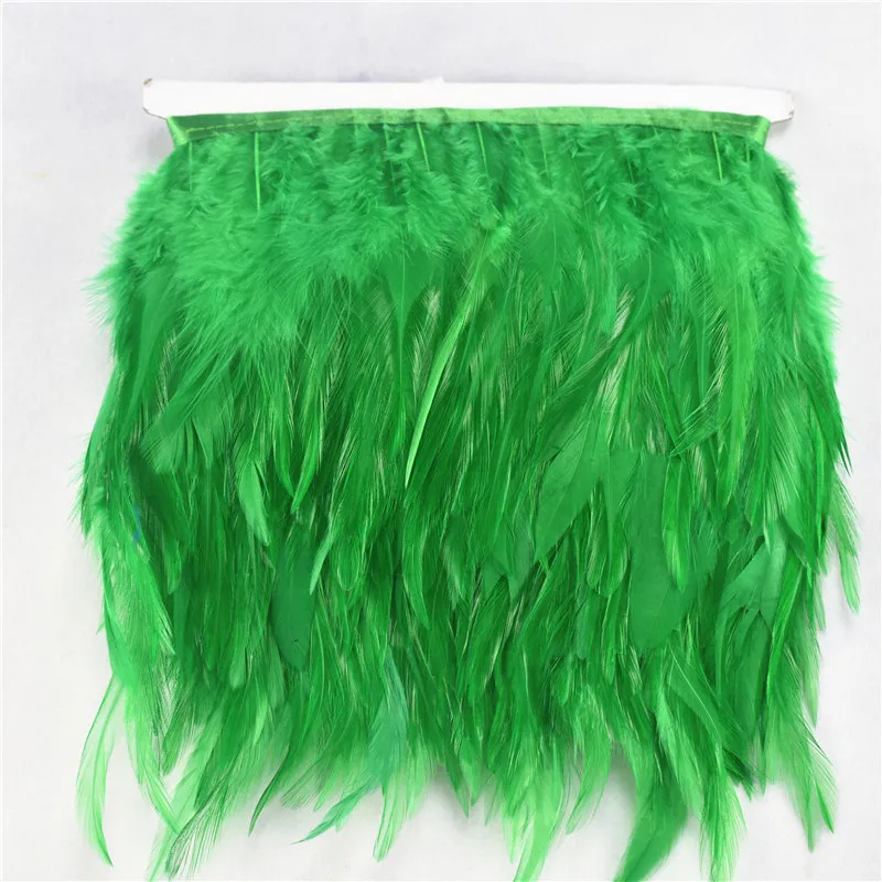 Grass green ArmyGreen 5 м 10 м седло бахрома из перьев петуха trim10-15CM Бургундия перья фазана для поделок обрезки ленты DIY Шлейфы - Цвет: Grass green