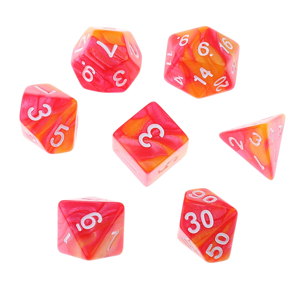 7 шт. двусторонние игральные кубики D4 D6 D8 D10 D12 D20|Кубики| |
