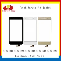 10pcslot touch screen for huawei y5ii y5 ii touch panel sensor digitizer front glass outer cun l01 cun l23 cun l03 touchscreen