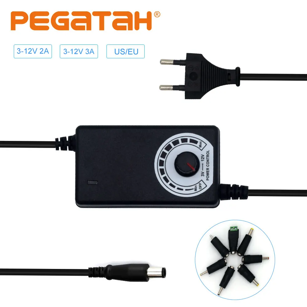 Новый Регулируемый адаптер питания Универсальный светодиодный блок с