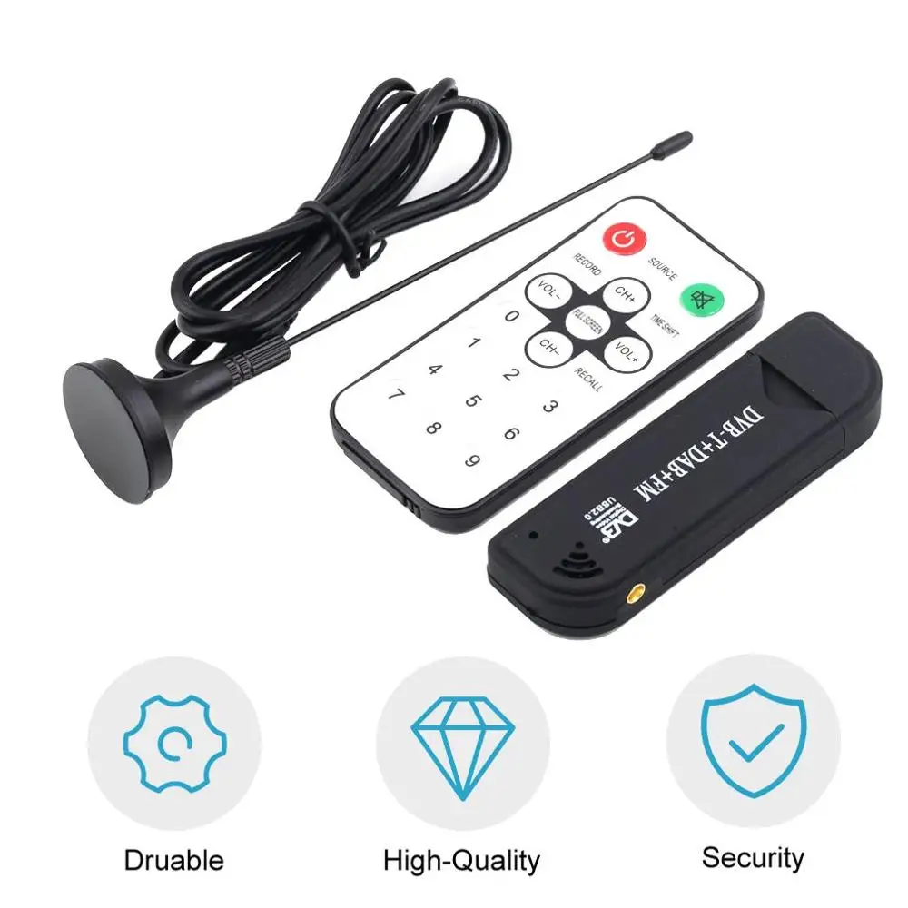 Супер цифровой RTL2832U FC0012 DVB T USB ТВ тюнер приемник с антенной для ПК ноутбука