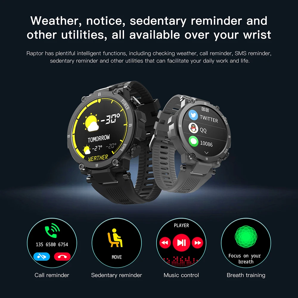 Новый KOSPET Raptor Смарт часы для мужчин 1 3 дюймов IPS сенсорный экран Экран фитнес