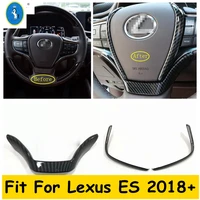 accessories steering wheel u strip decoration kit cover trim fit for lexus es 2018 2022 carbon fiber look interior refit kit
