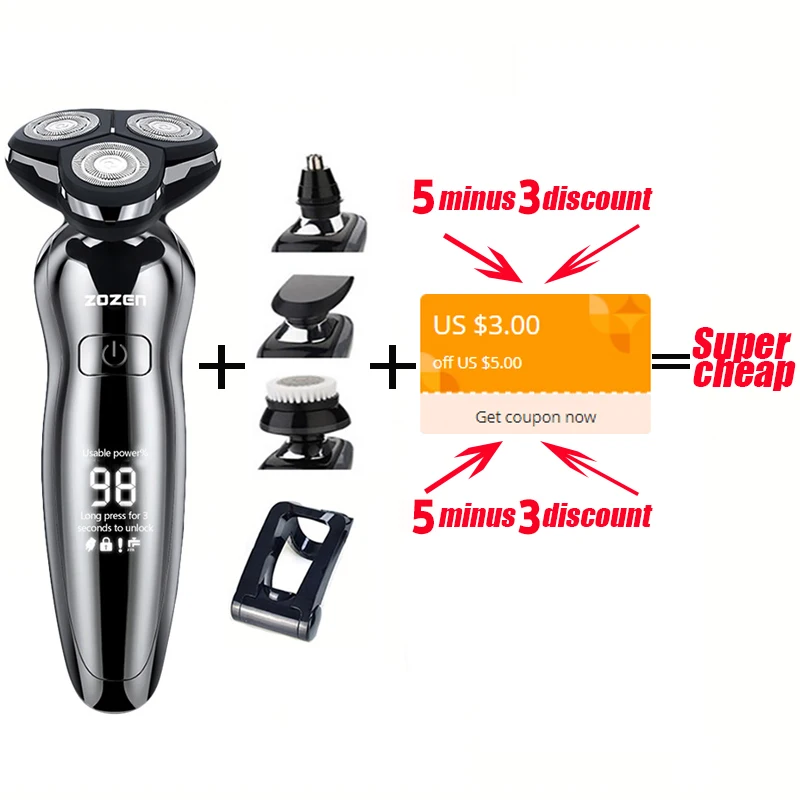 USB электробритва для Для мужчин 4D электрическая машинка стрижки бороды и усов