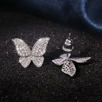2021 new s925 inlaid zircon butterfly color earrings women fashion simple engagement gift for girlfriends birthday jewelry