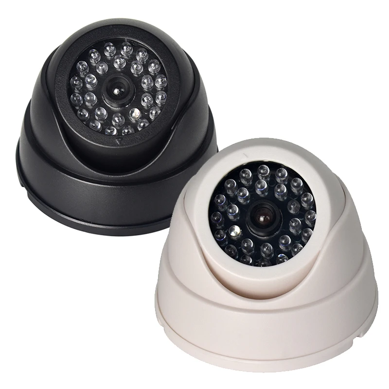 

2021 Dome Simulation Burglar Alarm Camera Indoor Fake Webcam Outdoor Surveillance Home Camera LED Light Emulate CCTV For Warning
