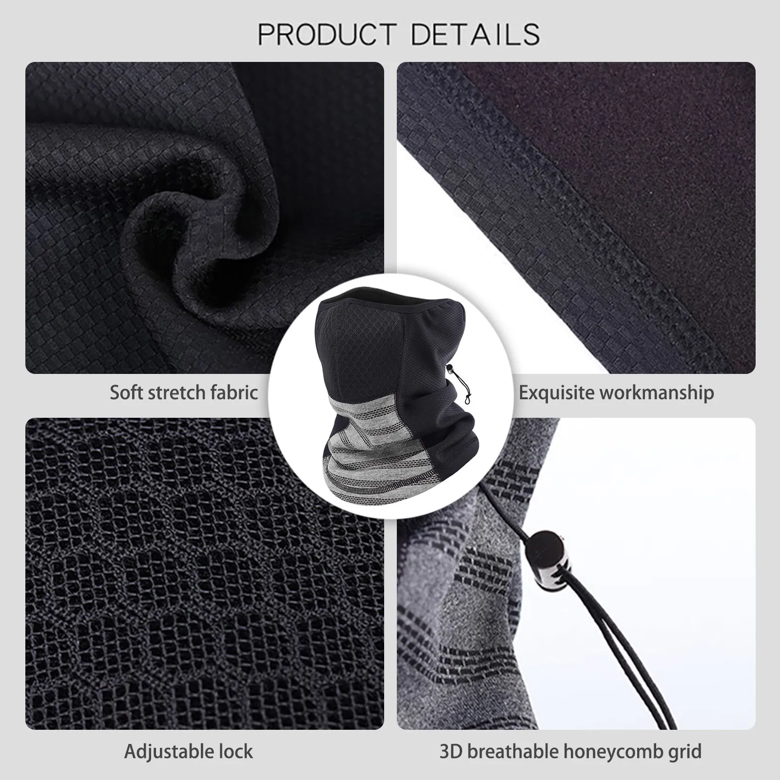 Холодная зимняя маска на все лицо флисовая для головы и шеи теплая велосипедная