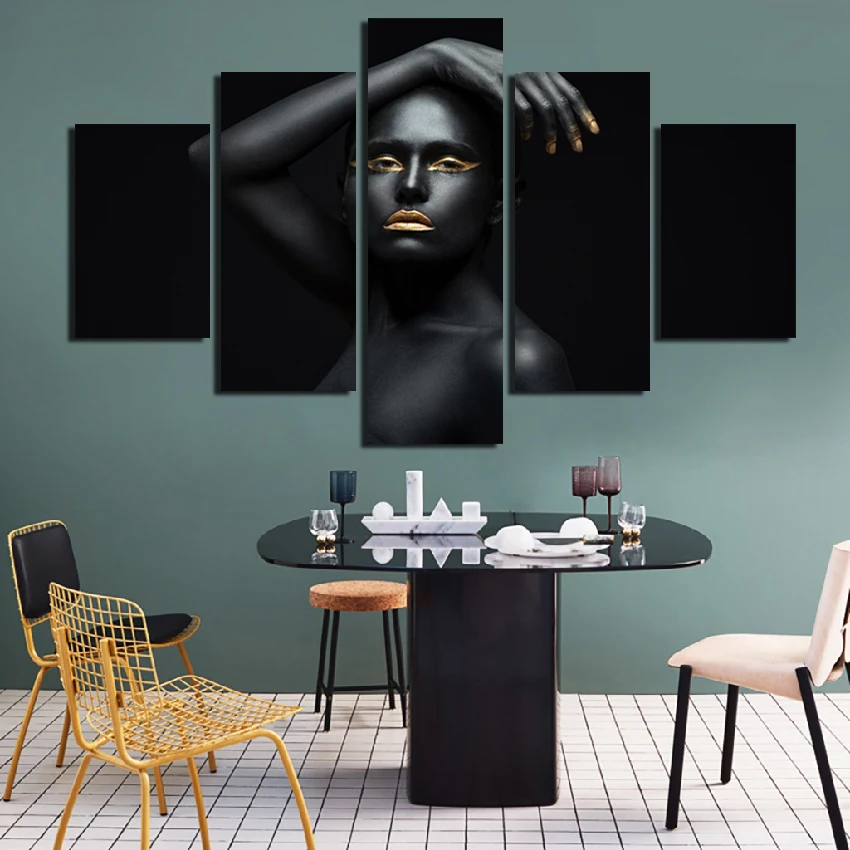

5 Pieces Decoration Paintings Figure Beauty Oil On Canvas Posters and Prints Hd Wall Art Pictures Home Wall Decor No Frame