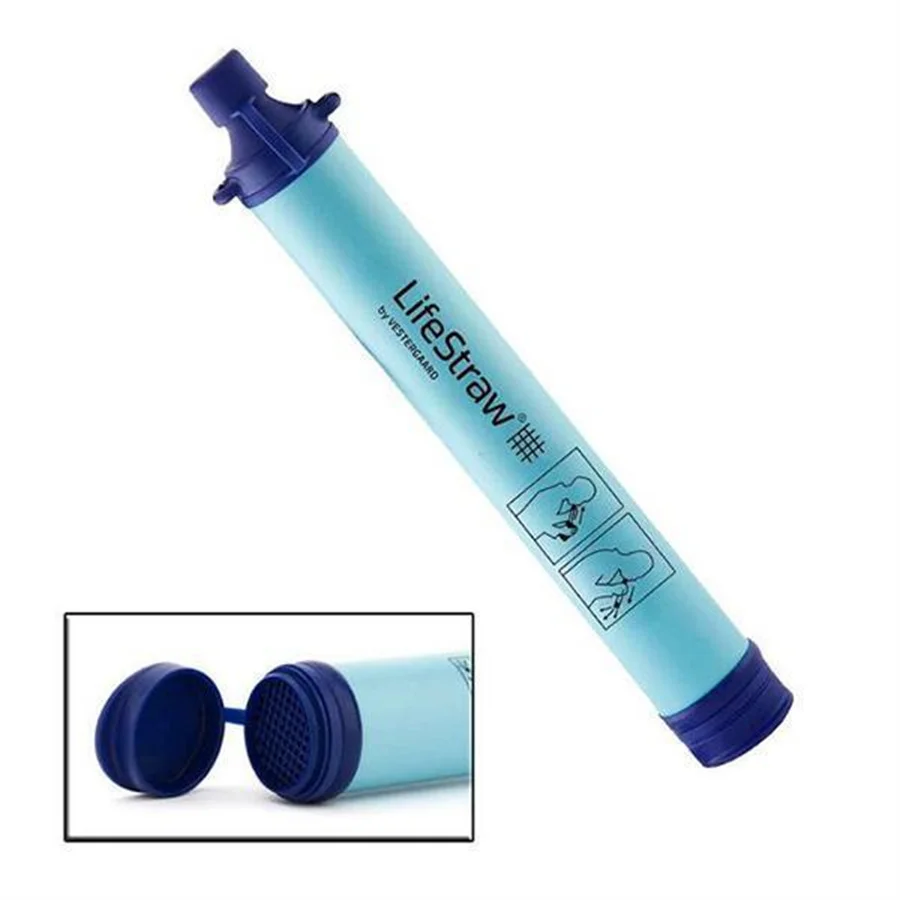 

Life Straw Water Filter Survival Filtration Portable Gear Supply for Drinking Hiking Camping Travel Hunting Team Family Outing