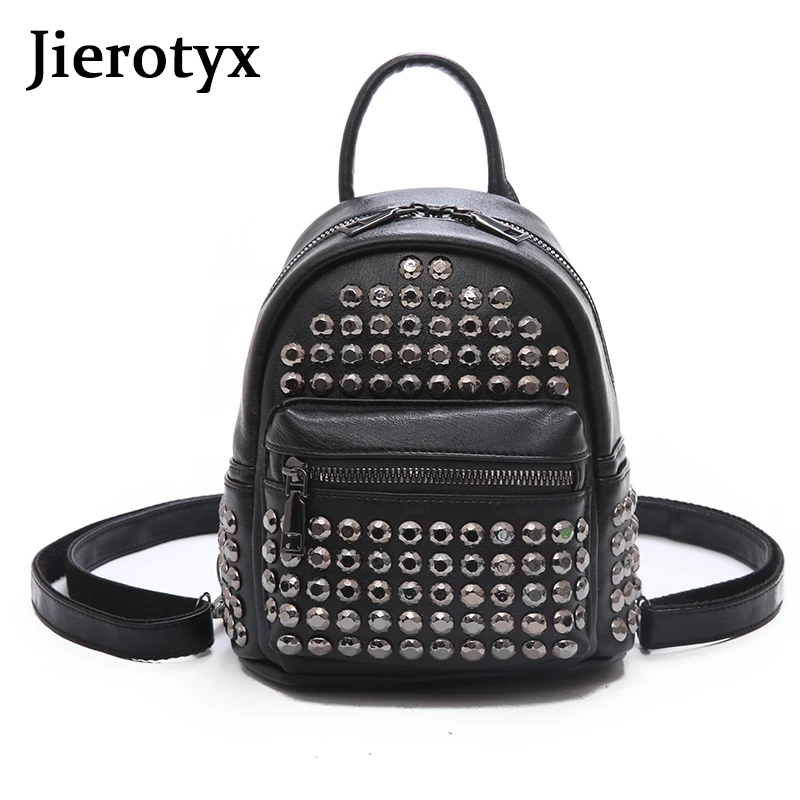 JIEROTYX рюкзак с заклепками женский известный бренд из искусственной кожи