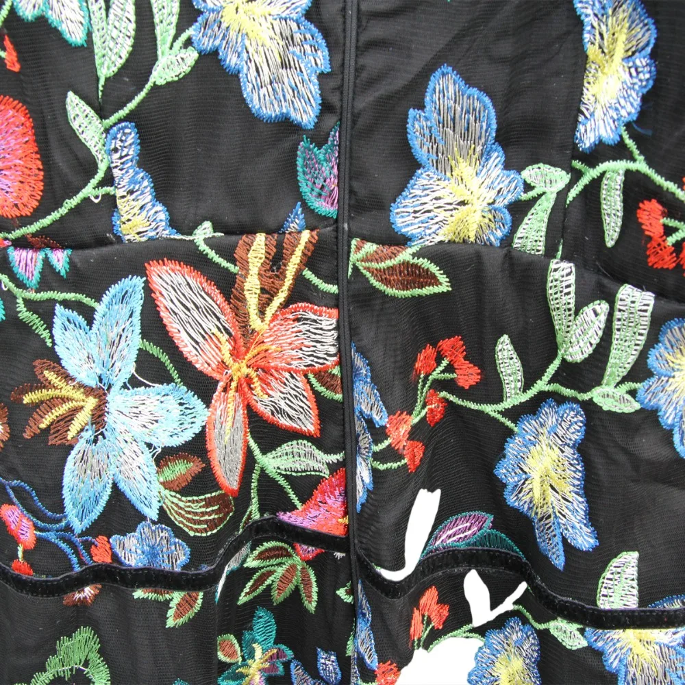 Цветок Вышивка Кружево платье Для женщин 2018 сезон: весна–лето взлетно