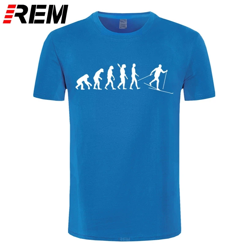 Смешная футболка для катания на лыжах в скандинавском стиле эволюции лидер