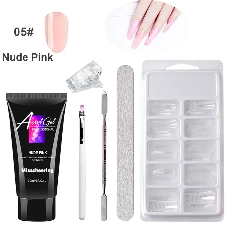 set5 nude pink 30 мл поливинилхлоридный гель для наращивания пальцев, прозрачный УФ-гель для ногтей, светодиодный акриловый гель для наращивания ногтей - Цвет: set5 nude pink