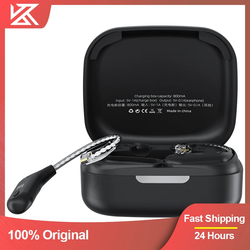 

KZ AZ09 5,2 Bluetooth-наушники с ушным крючком, проводные наушники, улучшенный кабель, наушники HIFI, беспроводной ушной крючок с зарядным чехлом для ...