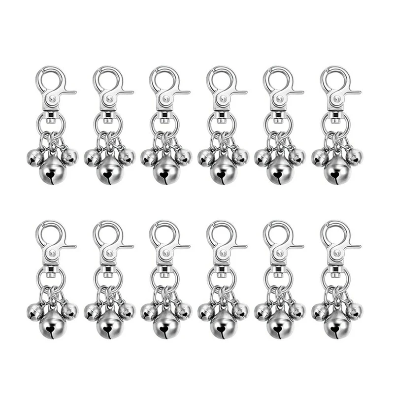 

12 шт. в упаковке, ошейник для домашних животных талисманы колокол подвеска в виде ключа кольца, громкий колокольчики для домашних животных д...