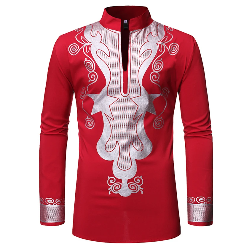 2021 мужской принт Африканский модный стиль Дашики с длинным рукавом богатый базин