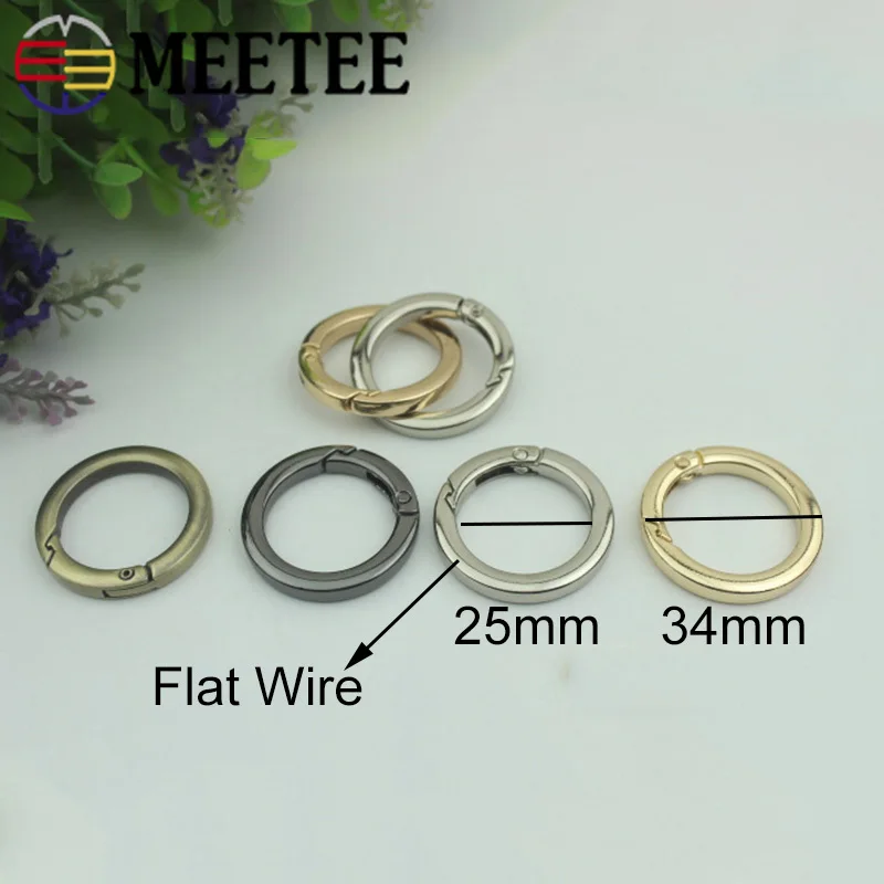 5/10Pcs Flat Wire 25mm Spring O Ring Buckles Metal Clasp For Bag Strap Keychain Snap Handbag Handle Connector DIY Accessories | Дом и сад