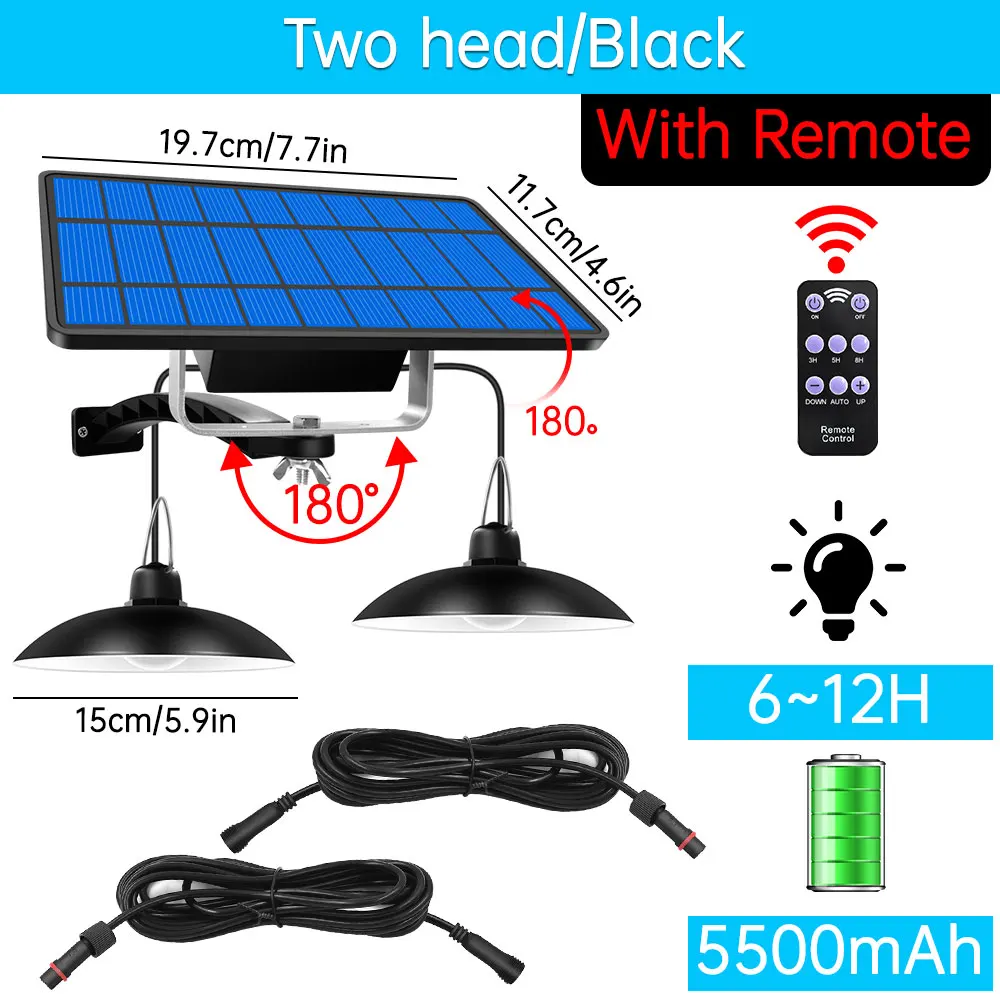 МПК Солнечный подвесной светильник с двойной одна осветительная головка для