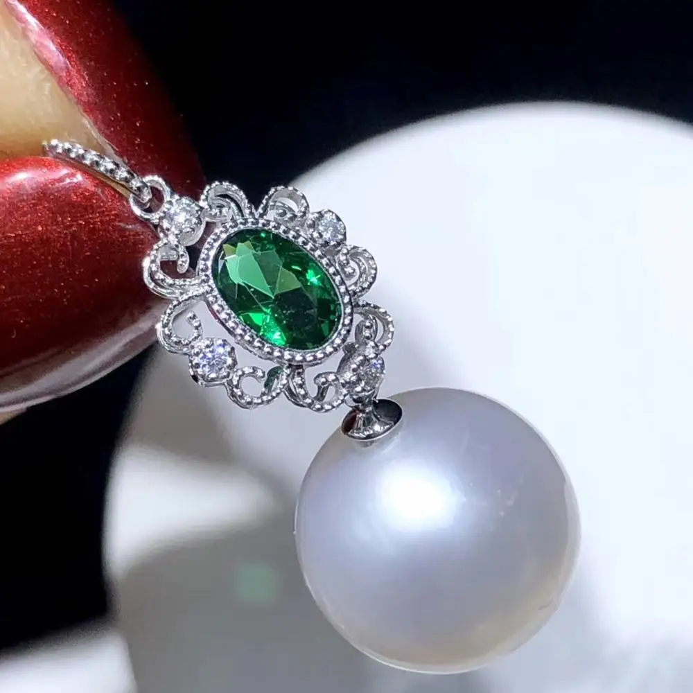 

2 Color 18K Yellow White Gold Pendant Base Mountings Settings AU750 Jewelry Findings for Pearls Coral Agate Crystal Beads Stones