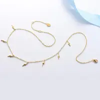 925 Sterling Silver Tiny Delicate Multiple Dangling Lightning Bolt Layer Necklaces for Women Birthday Gifts 6pcs Lot Wholesale
