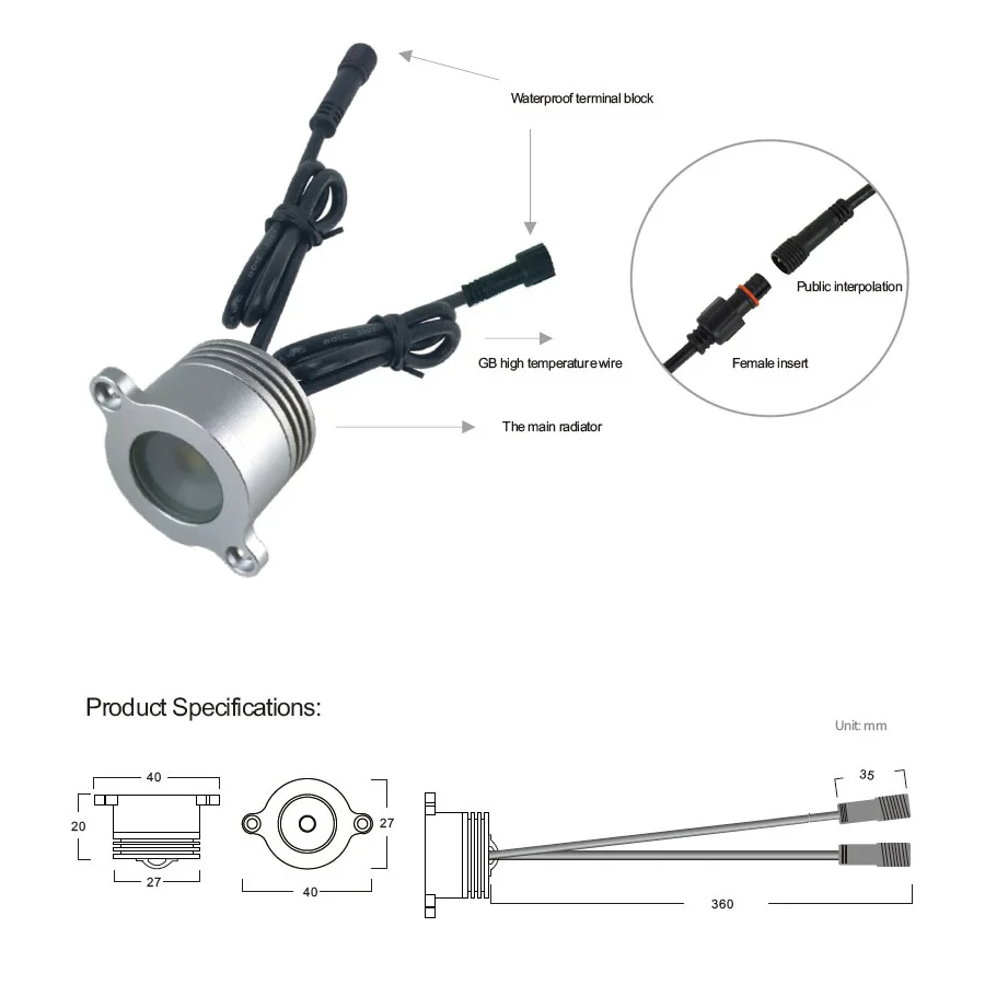 Светодиодные поручни 4 шт./лот 1 Вт IP65 12 В постоянного тока | Лампы и освещение