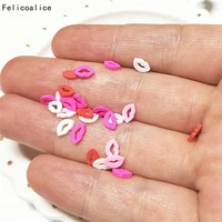 20g soft pottery lips shape slices decor additives for slime filler supplies charms clay accessories nail art decoration