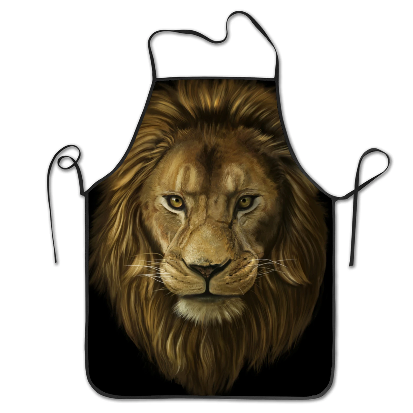 

Home Furnishing Apron Christmas Golden Lion Adjustable Easy-care Cooking Women's Male Chef Holiday Party Hygiene Products
