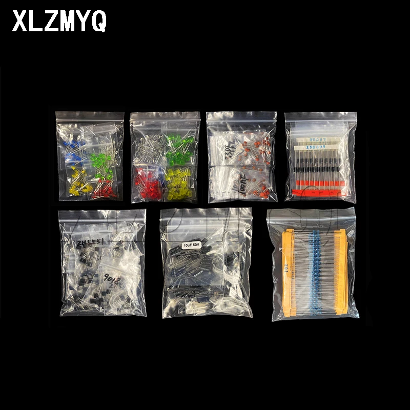 7 видов/ассортимент металлических пленочных резисторов/светодиодные диоды