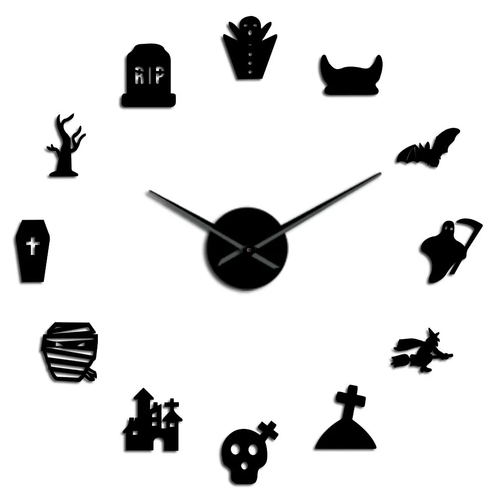 

DIY large acrylic mirror wall clock quiet quartz wall clock