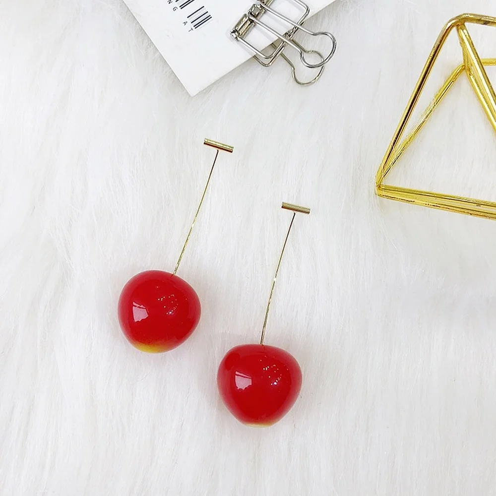 

new Japanese and Korean ladies party gift alloy cherry pendant earrings personality fashion trend jewelry cute style earrings