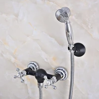 polished chrome black oil rubbed bronze wall mounted bathroom hand held shower head faucet set bath mixer tap mna644