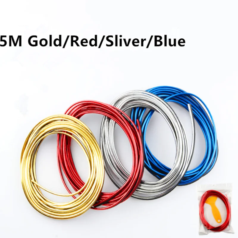 5M Interior Exterior Decoration Strips Car Styling Moulding Trim Dashboard Door Edge For Universal Cars Auto Accessories