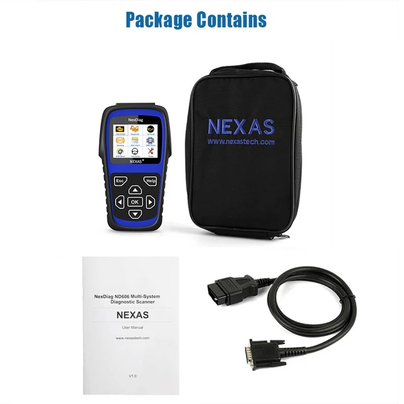 

NEXAS OBD2 Auto Scanner Battery ABS EPB SAS Oil Reset OBD2 Scanner Fit for Mercedes Benz Car Diagnostic Tool ND606