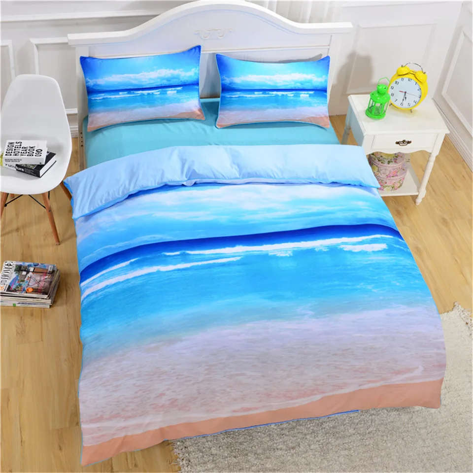 the sea blue duvet/doona cover set king queen double full twin single size bed linen | Дом и сад