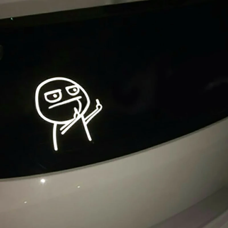 

Classic Funny Car Stickers Cartoon Middle Finger Vinyl Auto Motorcycle Styling Reflective Decal Decals KK15*14cm