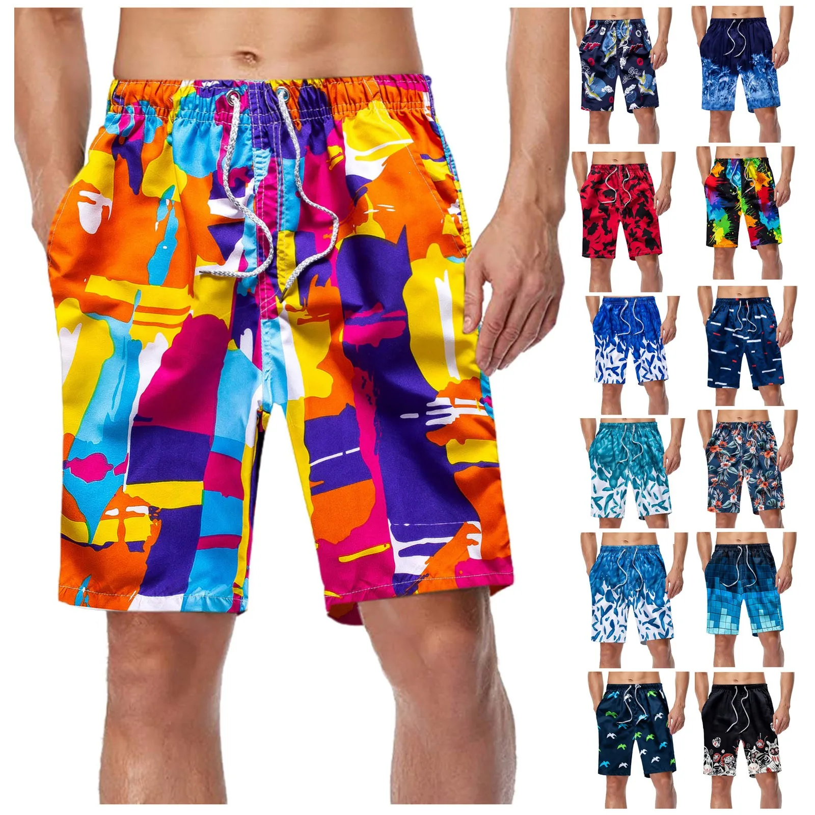 

Men's Summer Outdoor Quick-Drying Swimming Five-point Pants Beach Shorts Male Fashion Hot Short Elastic Waist Pant шорты мужские