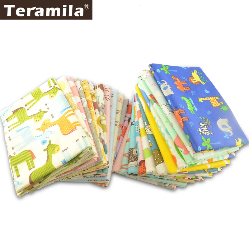 Teramila хлопок ткани метров 50x160 см животных мультфильм дизайн Telas DIY Лоскутная Ткань Ремесло Tissus Qulits Швейные простыни