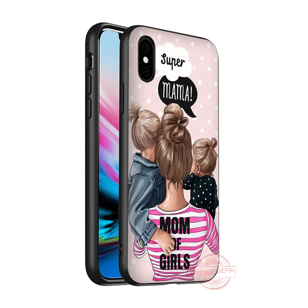 WEBBEDEPP мама и дочь рисунок Мягкий Силиконовый ТПУ чехол для телефона для iPhone 5 6 7 8 Plus X XS XR XS Max 11 11peo 11proMax - Цвет: 1