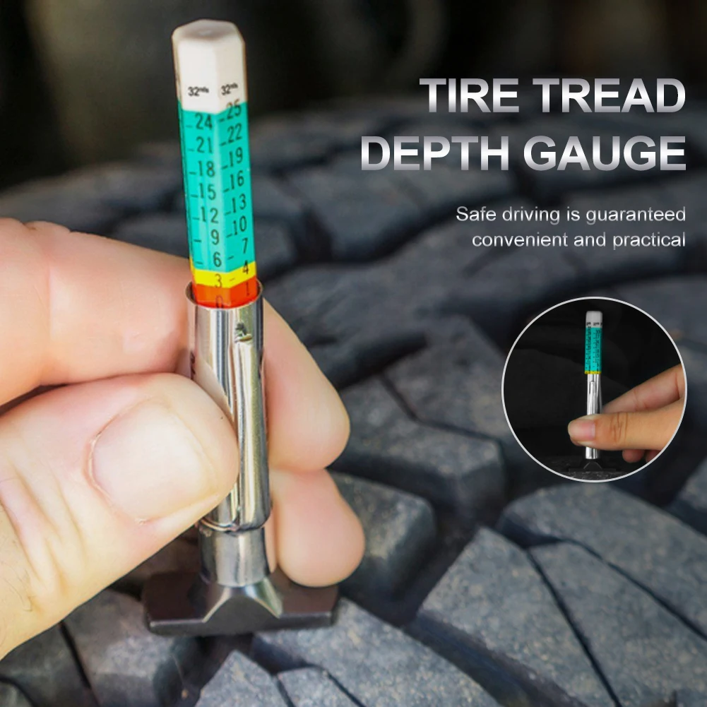 

Universal Car Truck Tire Tread Gauge Portable Tyre Depth Tester Coded Metric Gauge Measurement Metric Tyre Thickness Detection