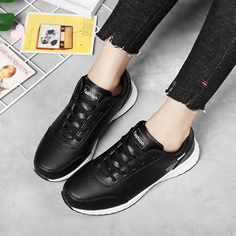 Зима Брендовые теннисные кеды Tenis Feminino Женская кожаная спортивная обувь для
