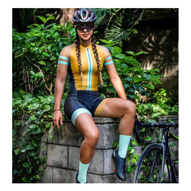 Женский профессиональный костюм для триатлона с коротким рукавом одежда