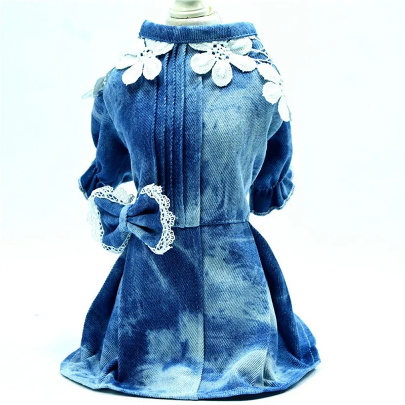

Pet Dog Cat Thin Breathable Denim Stitched Skirt Cute Spring And Autumn Pet Princess Party Skirt For Dogs Cats Pet Apparel