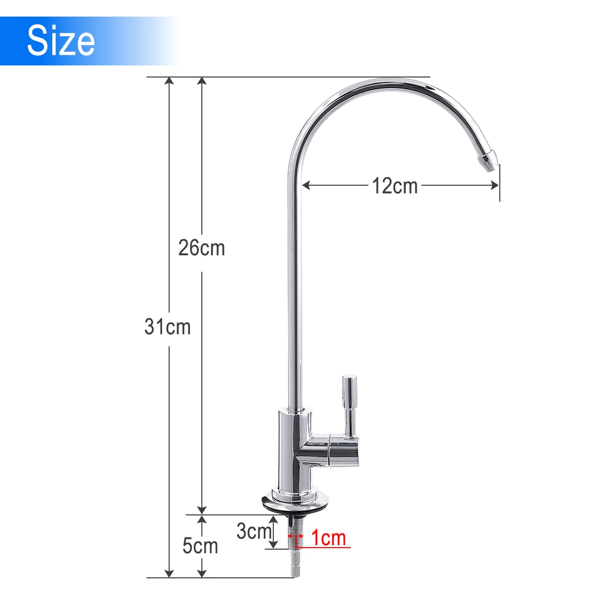 Kitchen Water Filter Faucet Chrome Plated 1/4 Inch Connect Hose Reverse Osmosis Filters Parts Purifier Direct Drinking Tap water | Бытовая