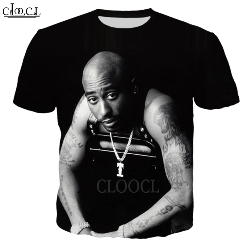 Футболка CLOOCL Rapper Tupac Amaru Shakur 2pac для женщин и мужчин футболки топы 3D полный принт