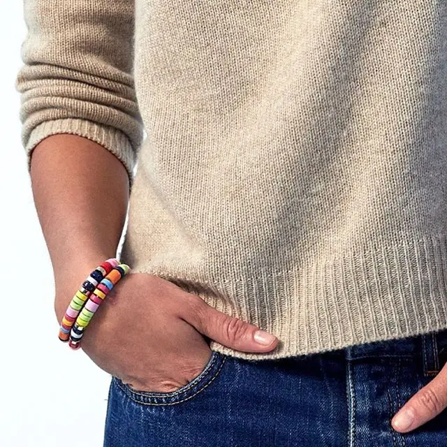 Женское богемное ожерелье чокер brioche boho летнее с радужными бусинами для девочек