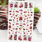 3D наклейки для ногтей Фрукты Вишня губы линия лимон наклейка s для ногтей самоклеящаяся дизайнерская наклейка для маникюра украшения ногтей